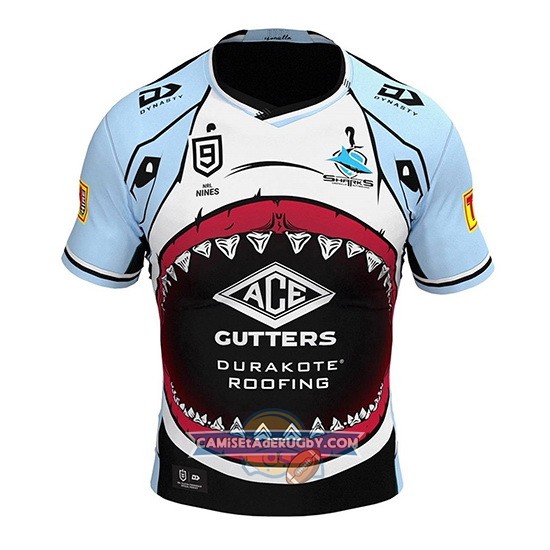 Camiseta Cronulla Sutherland Sharks 9s Rugby 2020 Azul